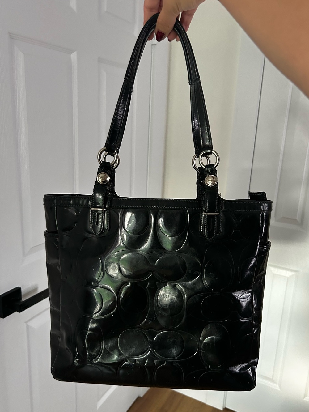 Coach Patent Leather Black Tote Bag